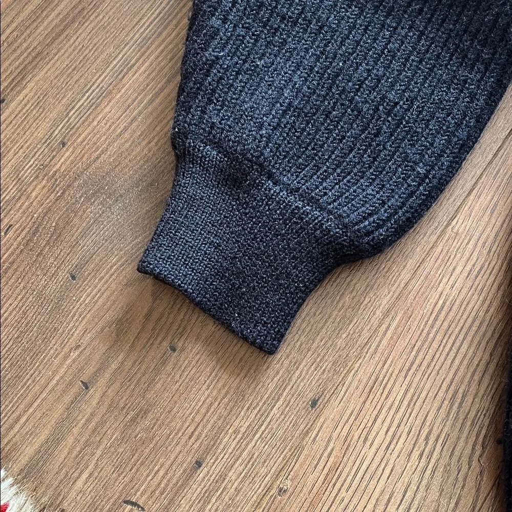 Cozy Funnel Neck Zip up Sweater Navy Blue - Picture 3 of 6